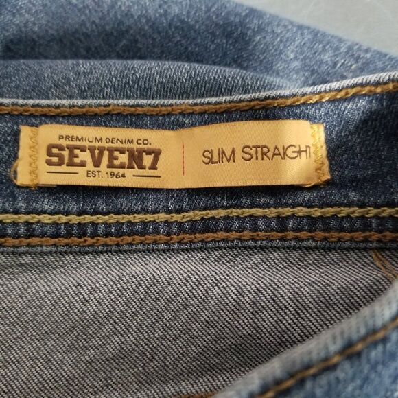 Seven7 Slim Straight Denim Jeans Med Wash Men's 36 - Picture 4 of 7